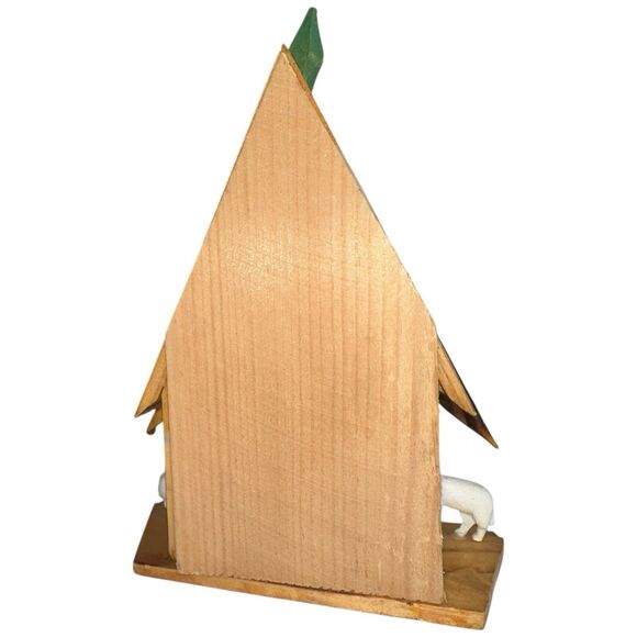 Vintage Romanian Folk Art Wooden Weather House - Picture 7 of 16